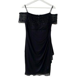 DJ-Jaz Black Off Shoulder Bodycon Cocktail Evening Dress Women 12